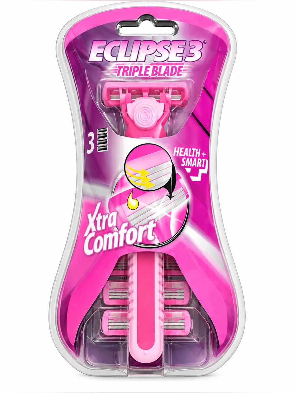 Eclipse Pink Triple Blade Razor Pack - Xtra Comfort